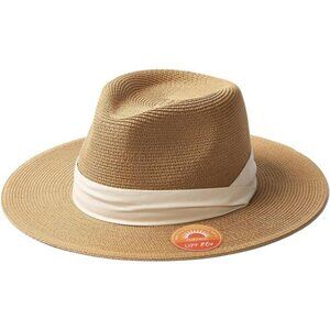 Panama Hat Sun Hats for Women Men Wide Brim Fedora Straw Beach Hat UV UPF 50